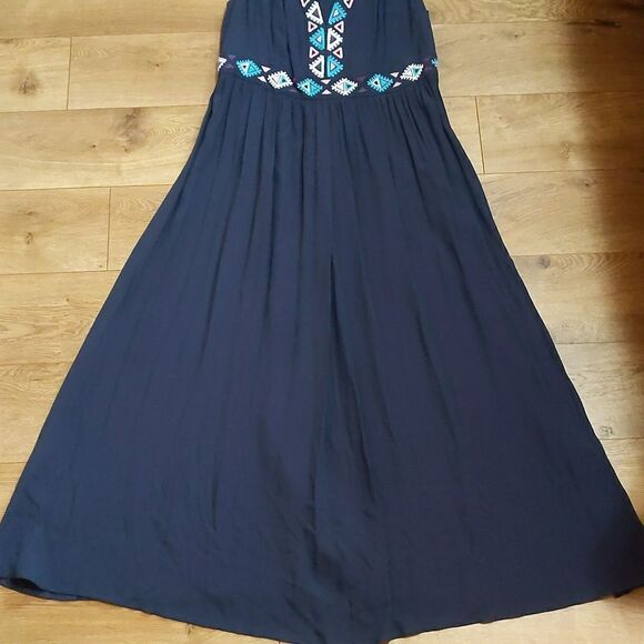 &Other Stories Blue Embroidered Maxi Dress sz 10 - Picture 11 of 13